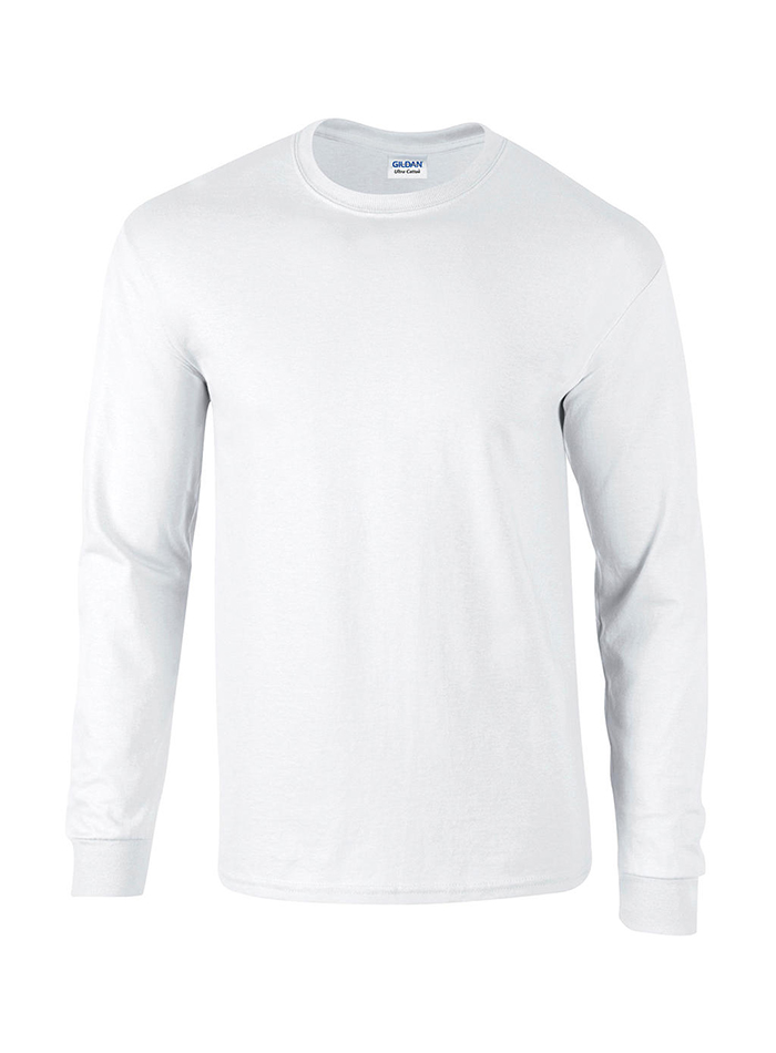 Pánské tričko s dlouhým rukávem Gildan Ultra - Bílá 4XL