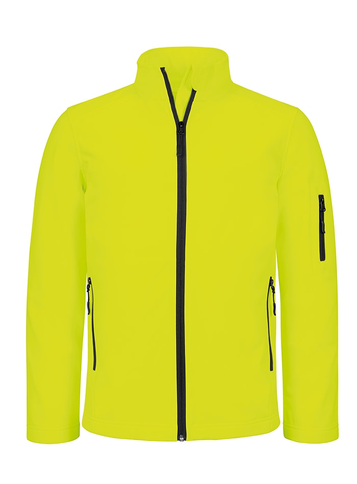 Pánská softshell bunda bez kapuce - Zářivá žlutá XL