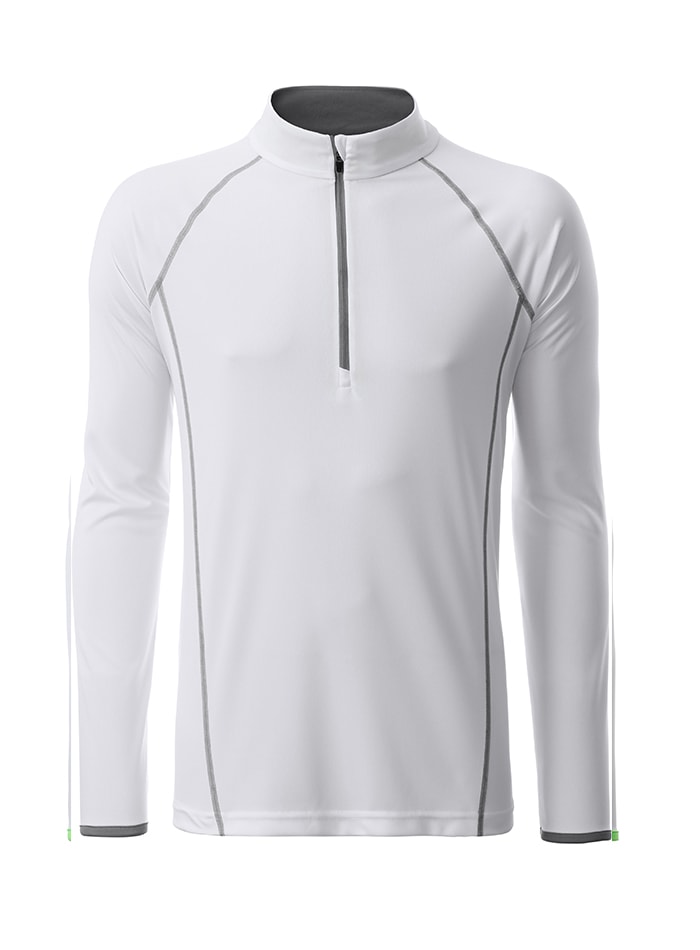 Pánské sportovní tričko JN - Bílá a šedá M