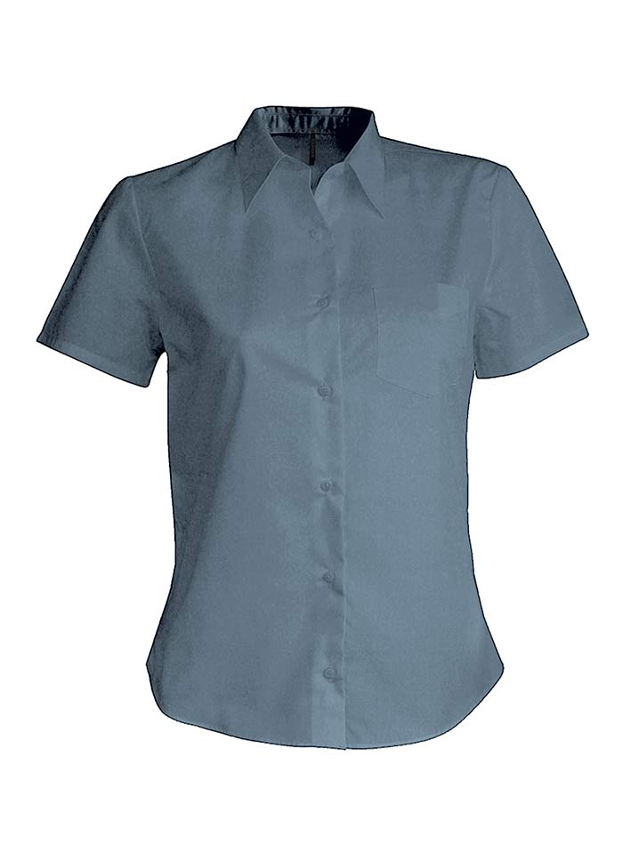 Košile s krátkým rukávem Kariban - Stříbrná XXL