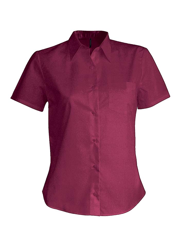 Košile s krátkým rukávem Kariban - Vínová L