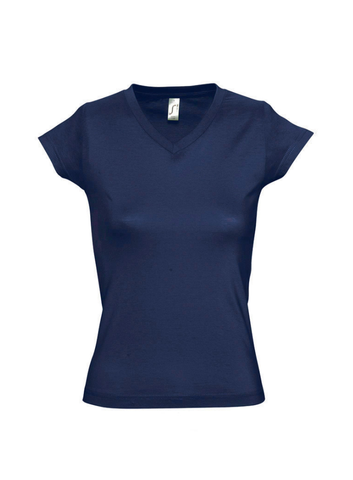 Tričko s výstřihem do V - Námořnická modrá XL