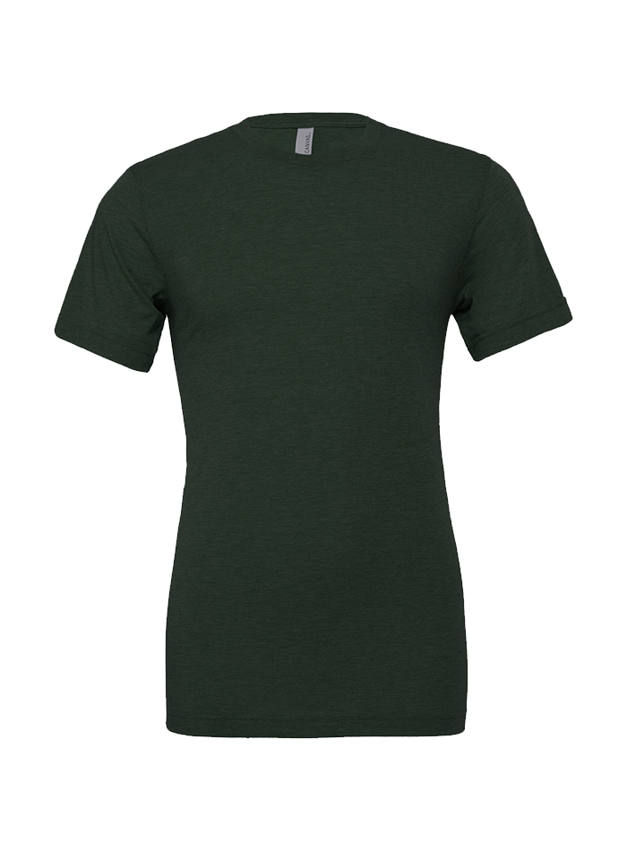 Nemačkavé žíhané tričko Bella+Canvas - Smaragdová žíhaná S