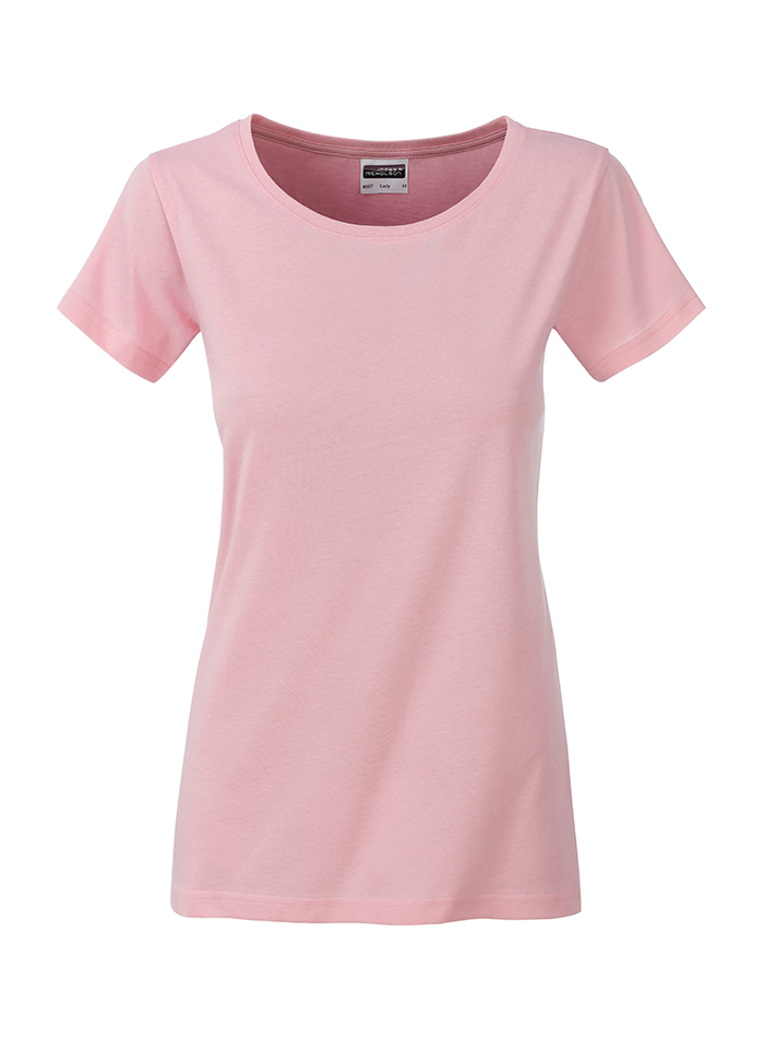 Dámské tričko Basic Organic - Bledě růžová M