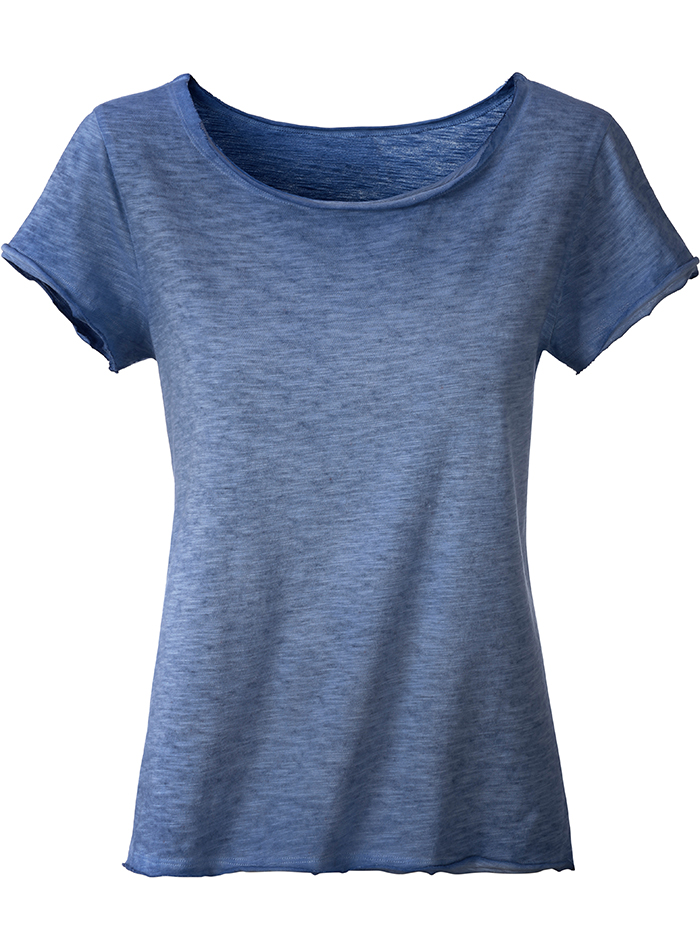Dámské Vintage tričko - Džínově modrá S