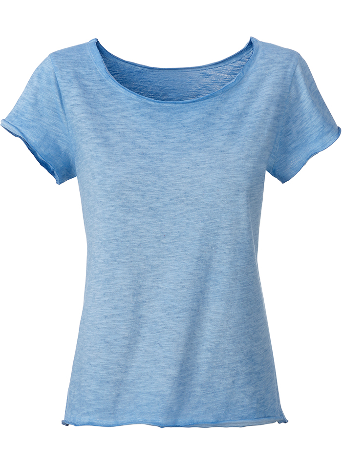 Dámské Vintage tričko - Blankytně modrá S
