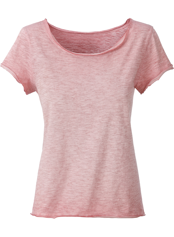Dámské Vintage tričko - Bledě růžová M
