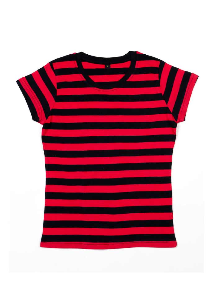 Hravé tričko s pruhy - černá/červená M