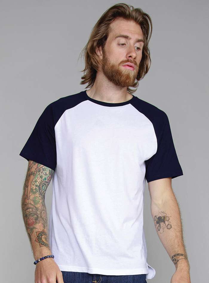 Pánské tričko Baseball Superstar - Bílá a temně modrá XL