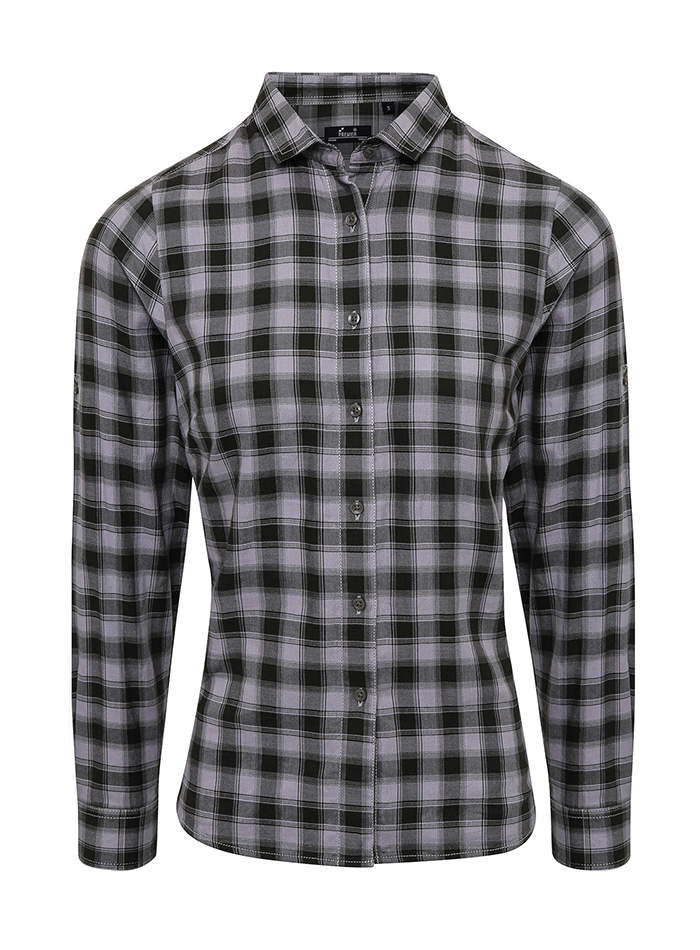 Dámská kostkovaná košile Mulligan - Šedá a černá XL