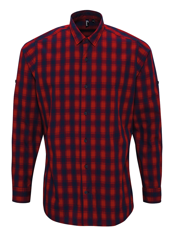 Pánská kostkovaná košile Mulligan - Červená s modrou XL