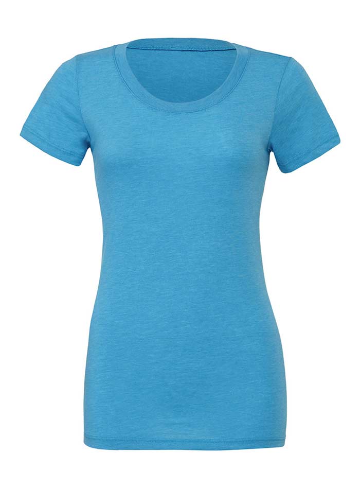 Nemačkavé žíhané tričko Bella+Canvas - Azurově modrá žíhaná XL