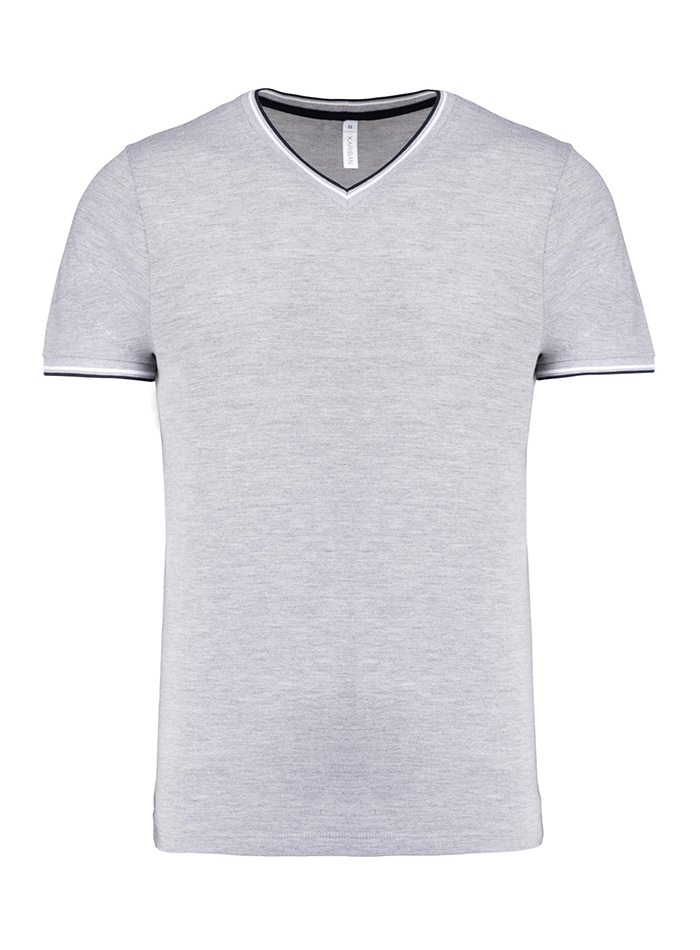 Pánské tričko Piqué - šedý melír XL