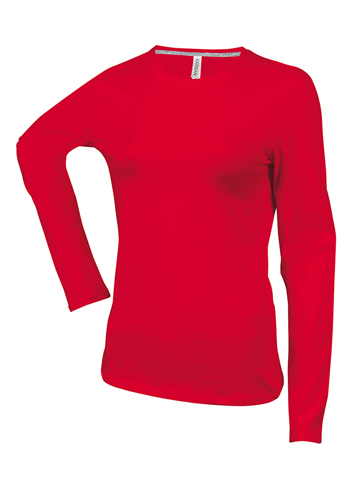 Dámské tričko Kariban Long - Červená 3XL
