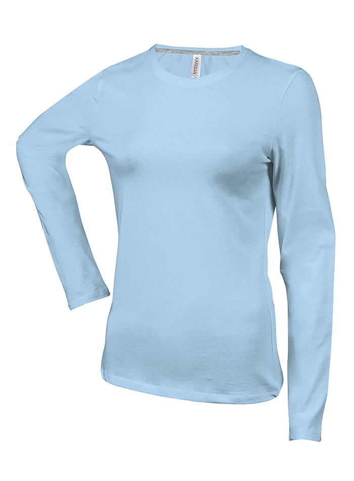 Dámské tričko Kariban Long - Blankytně modrá L