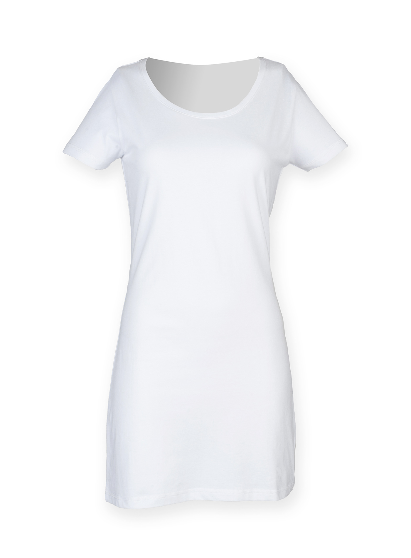Dámské tričkové šaty Skinnifit - Bílá M