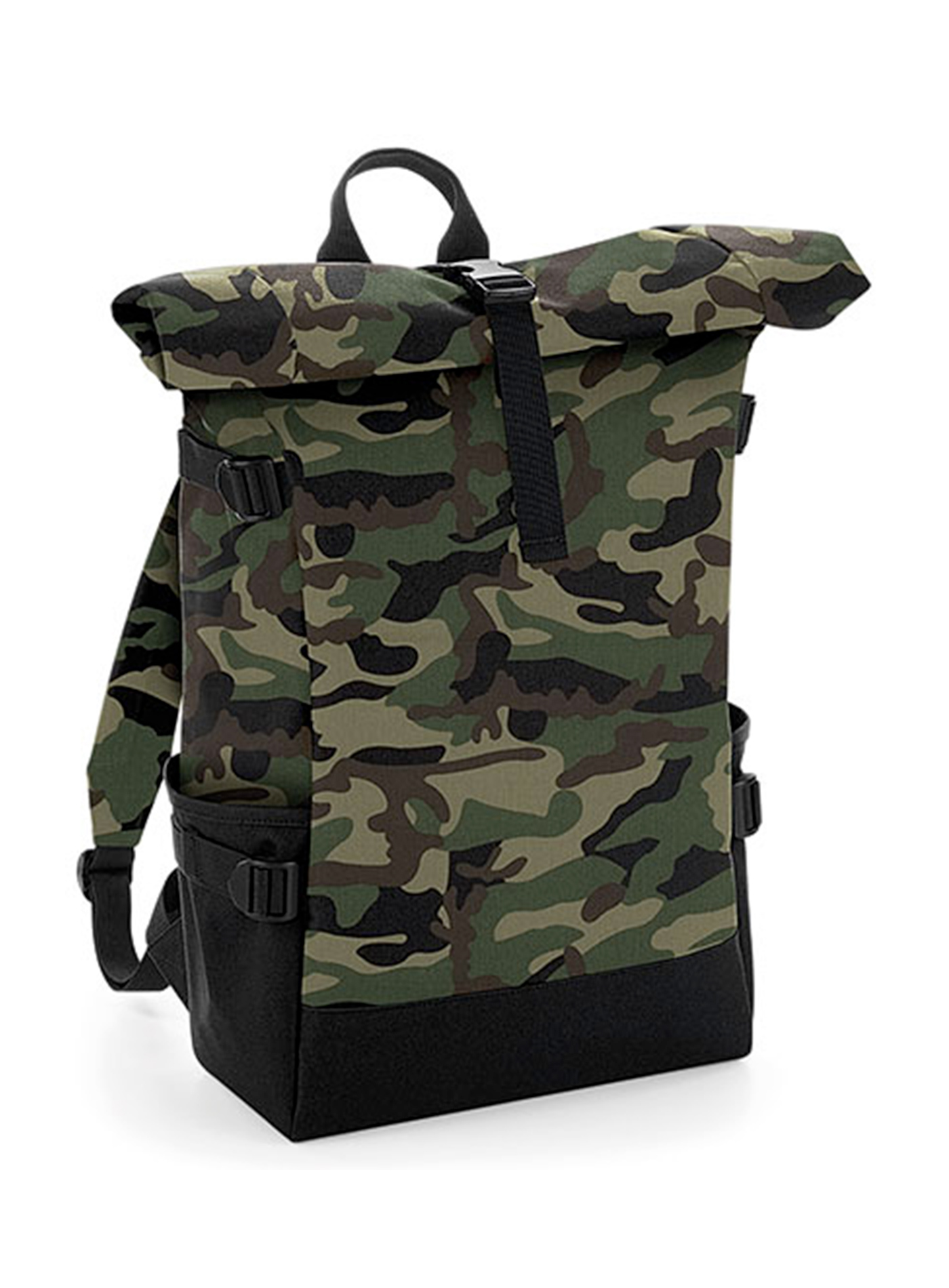 Batoh Bag Base Block Roll-Top - Černá a maskáč univerzal