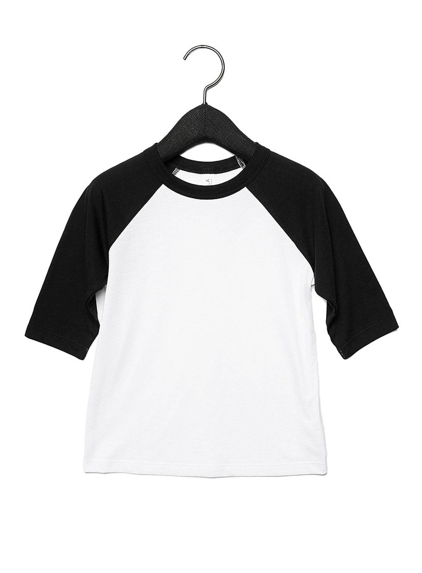 Dětské tričko se 3/4 rukávem Bella+Canvas Baseball Tee - bílá/černá 2T (92)