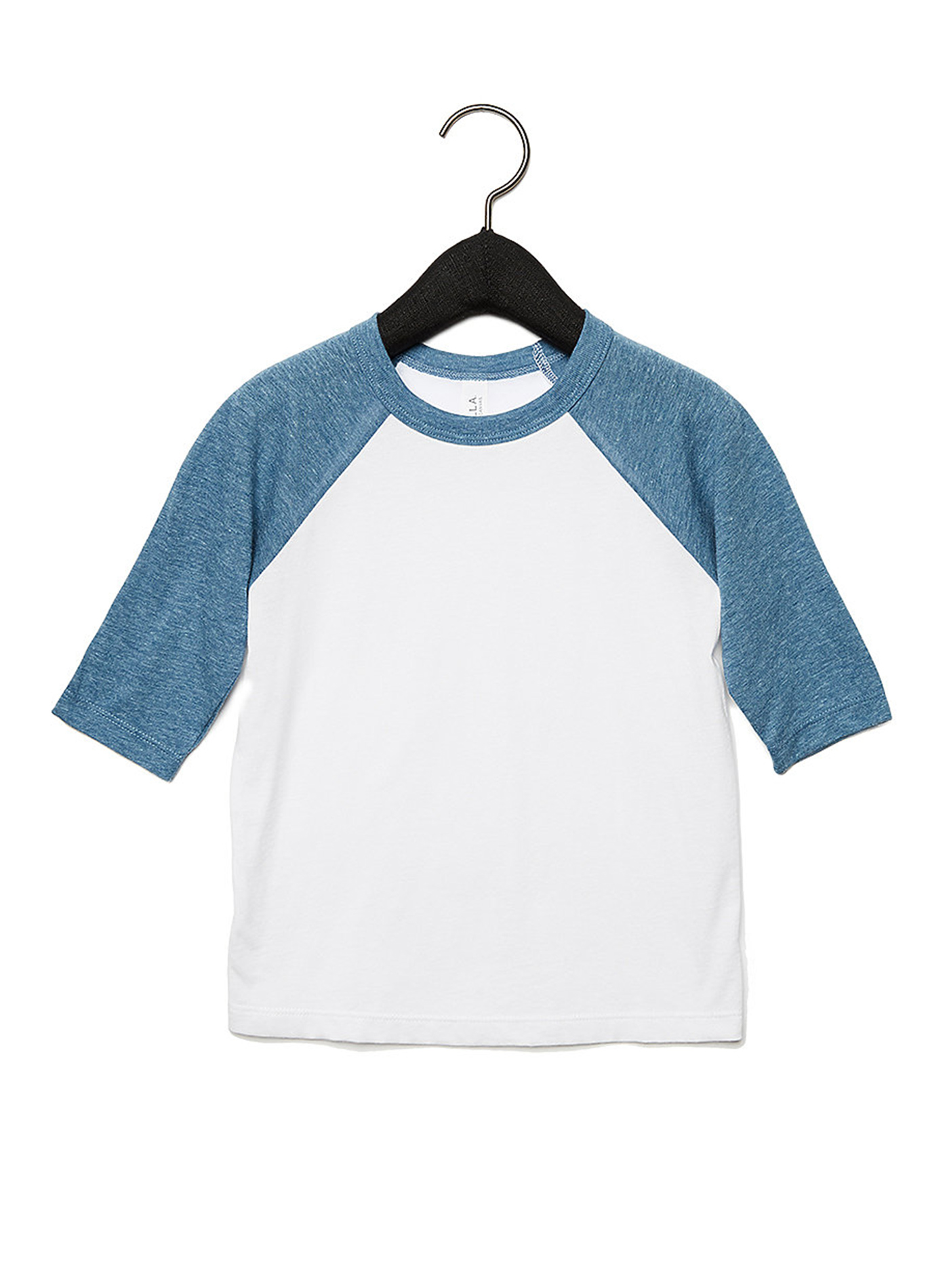 Dětské tričko se 3/4 rukávem Bella+Canvas Baseball Tee - Bílá a světle modrá 4T (104)