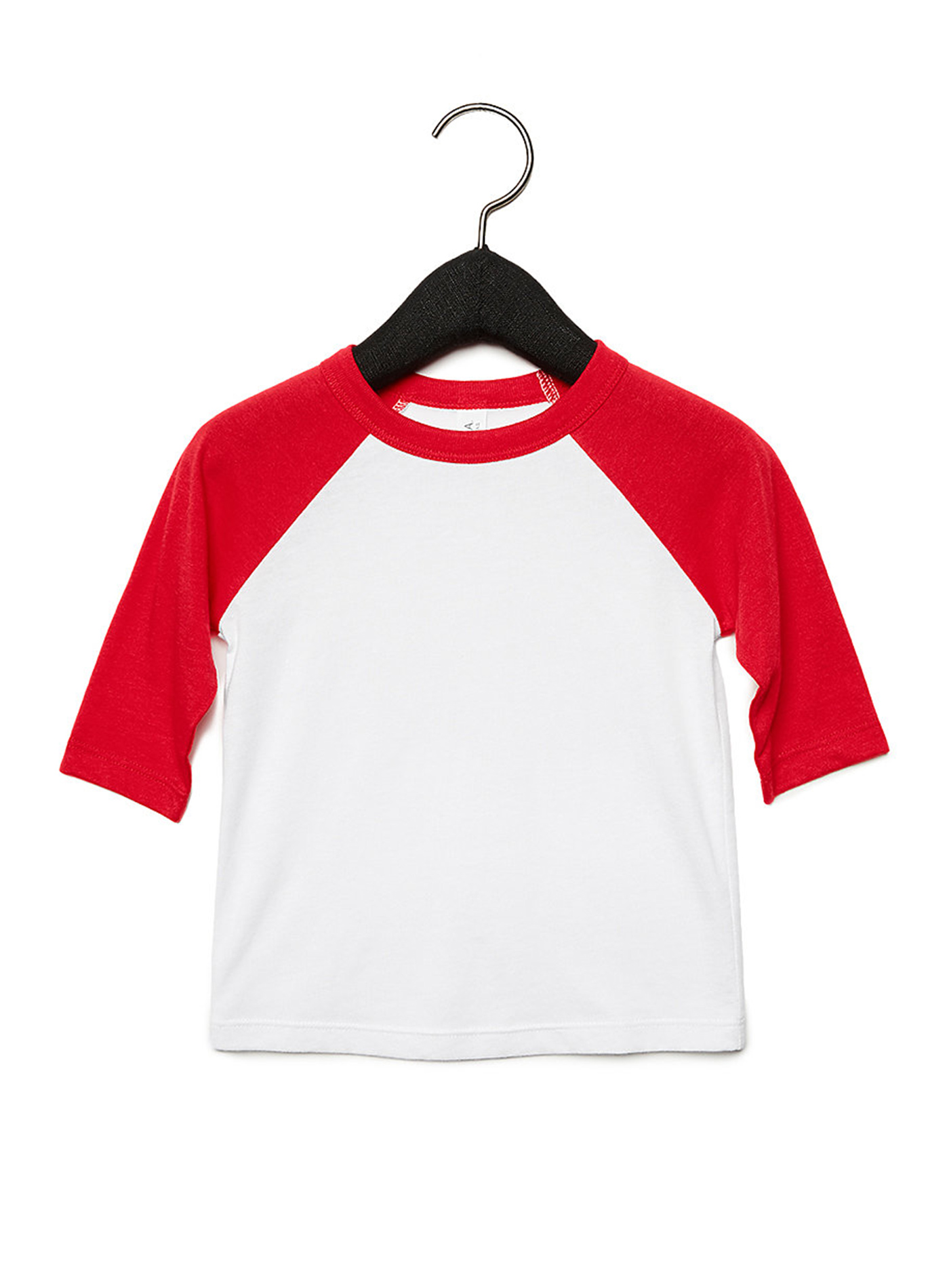 Dětské tričko se 3/4 rukávem Bella+Canvas Baseball Tee - Bílá a červená 3T (98)