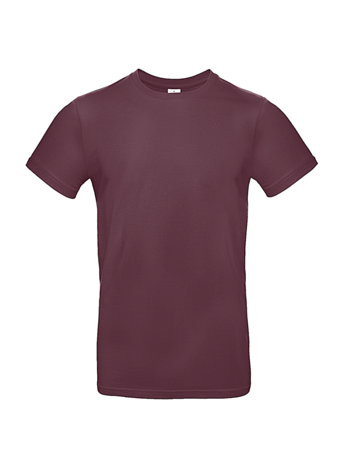 Silnější bavlněné pánské tričko B&C Collection - bordó 3XL