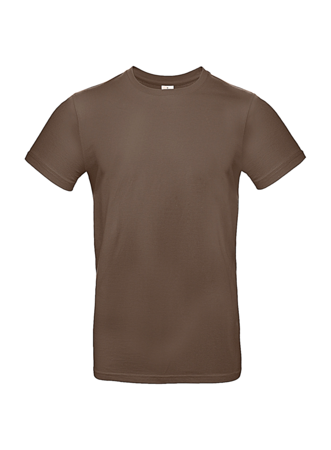 Silnější bavlněné pánské tričko B&C Collection - Čokoládová XXL