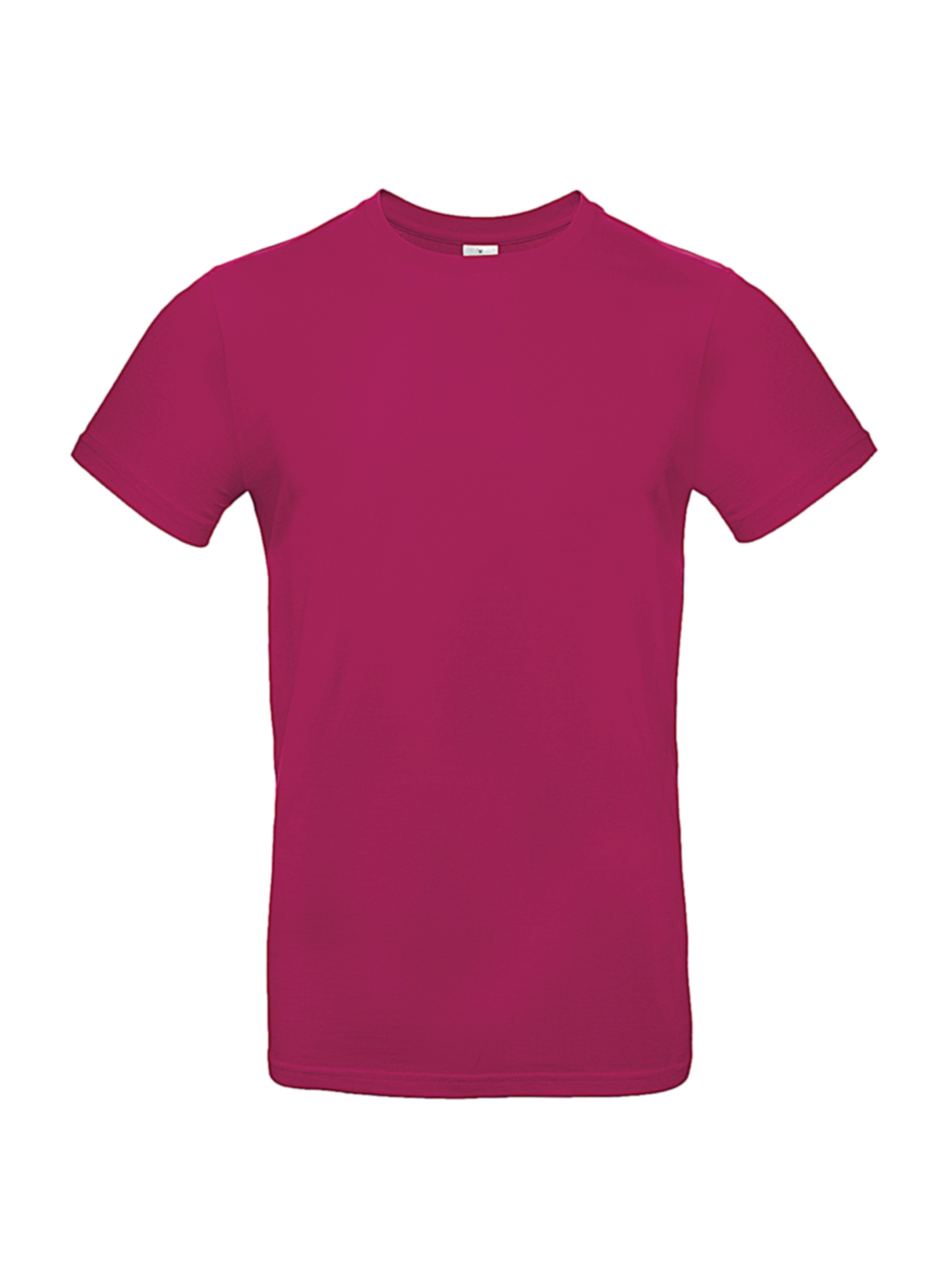 Silnější bavlněné pánské tričko B&C Collection - Tmavě růžová L