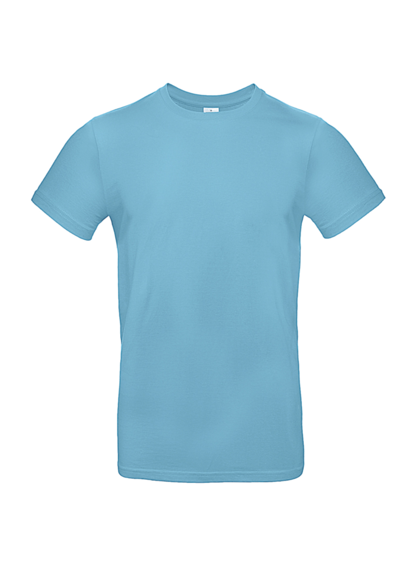 Silnější bavlněné pánské tričko B&C Collection - Tyrkysově modrá L