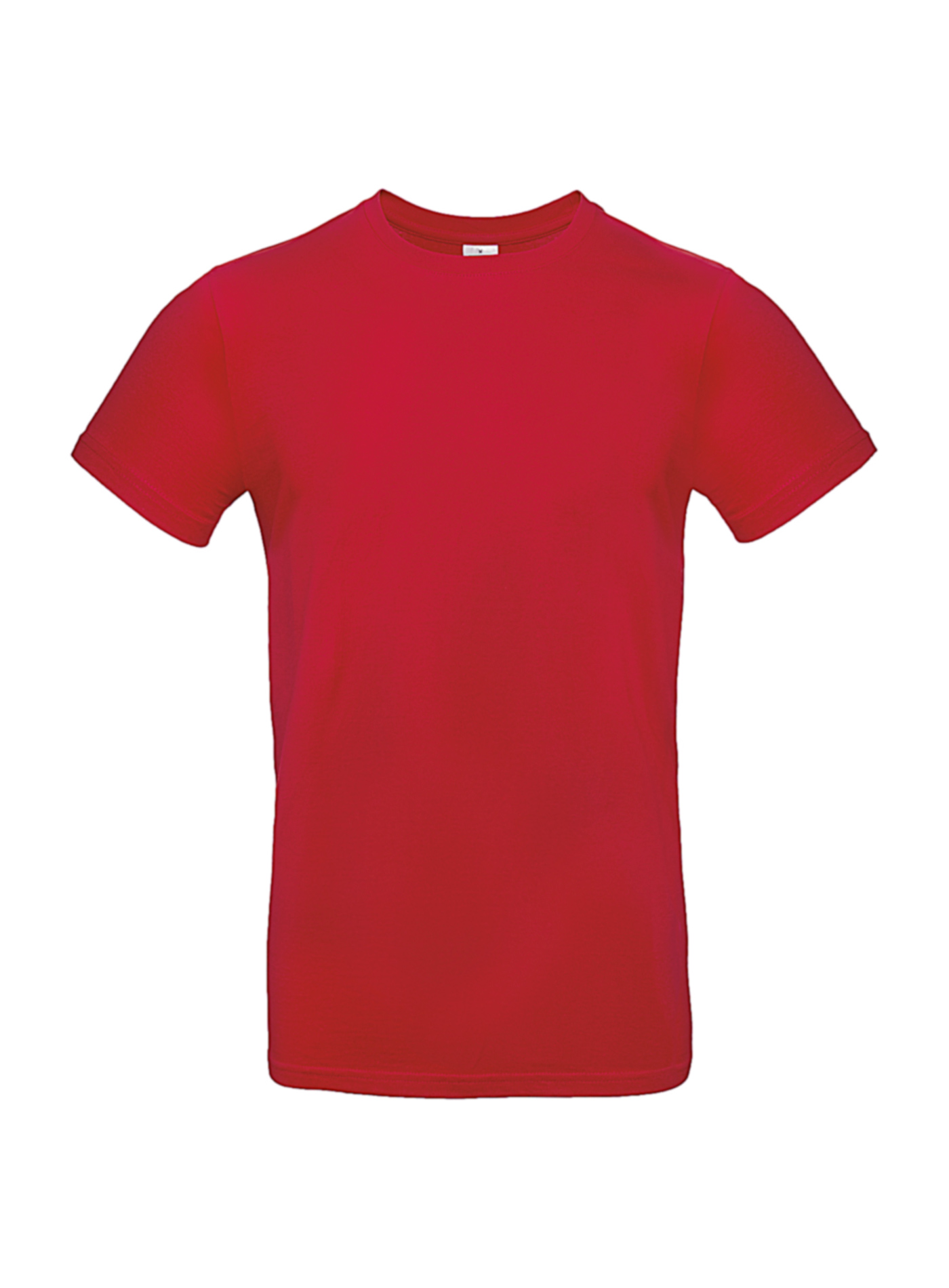 Silnější bavlněné pánské tričko B&C Collection - Rudě červená 5XL