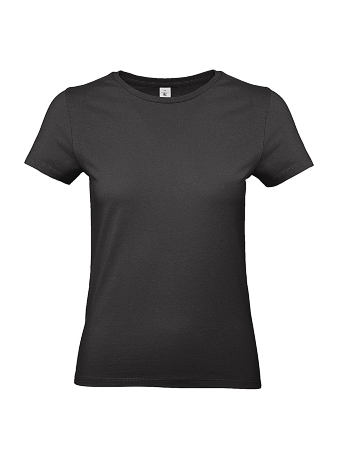 Silnější bavlněné dámské tričko B&C Collection - černá XL