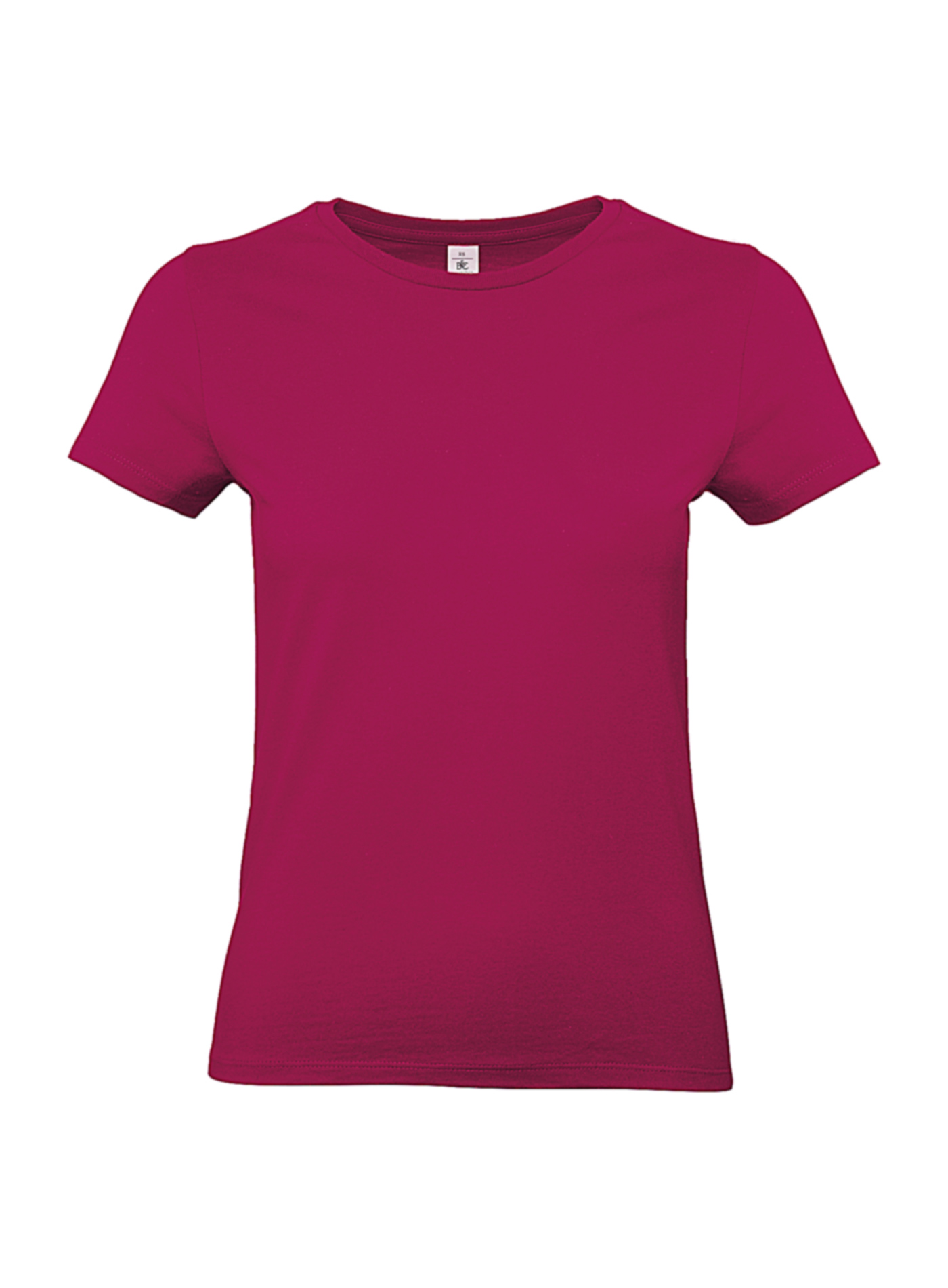 Silnější bavlněné dámské tričko B&C Collection - Tmavě růžová XL