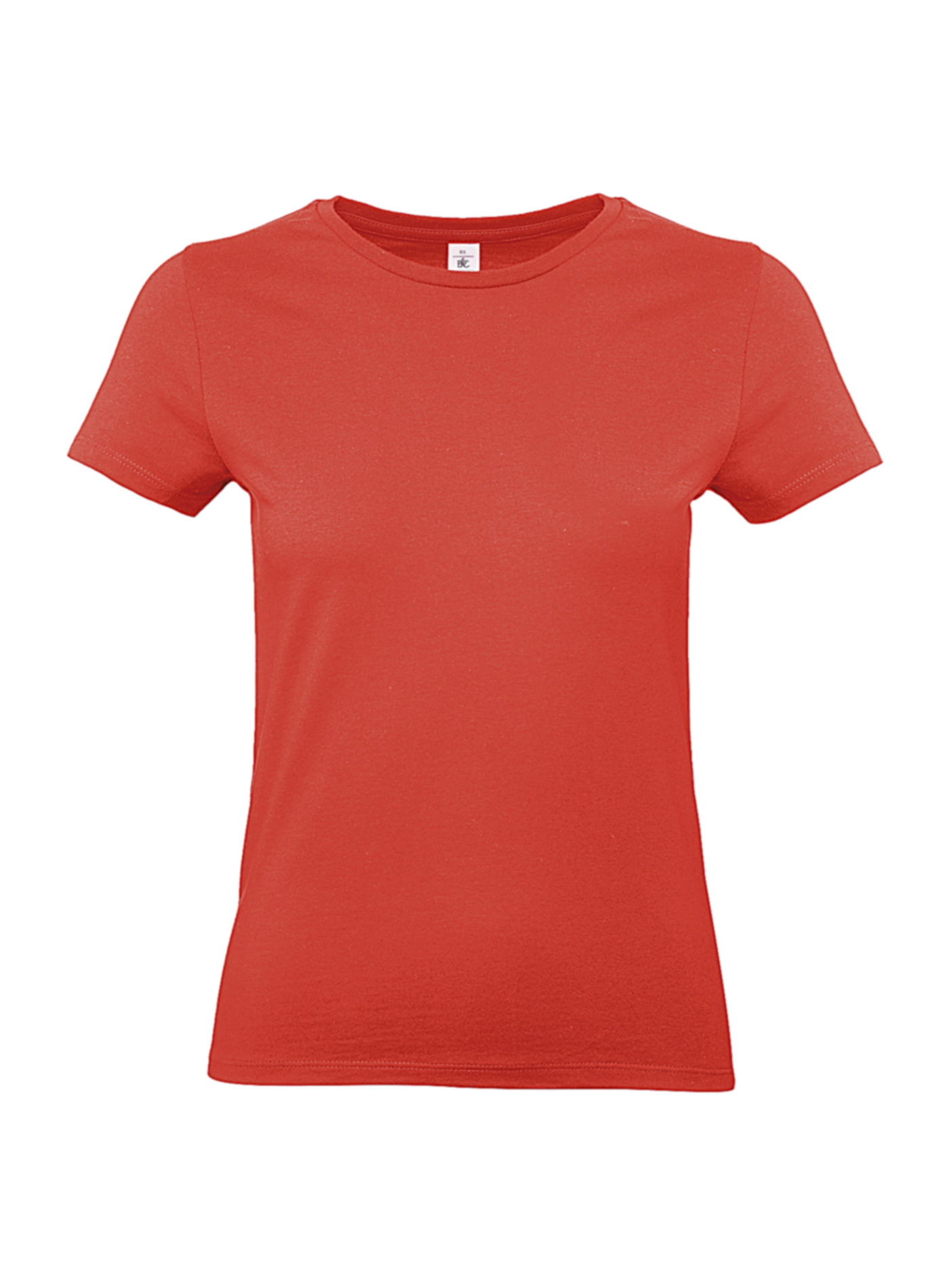 Silnější bavlněné dámské tričko B&C Collection - Korálová M