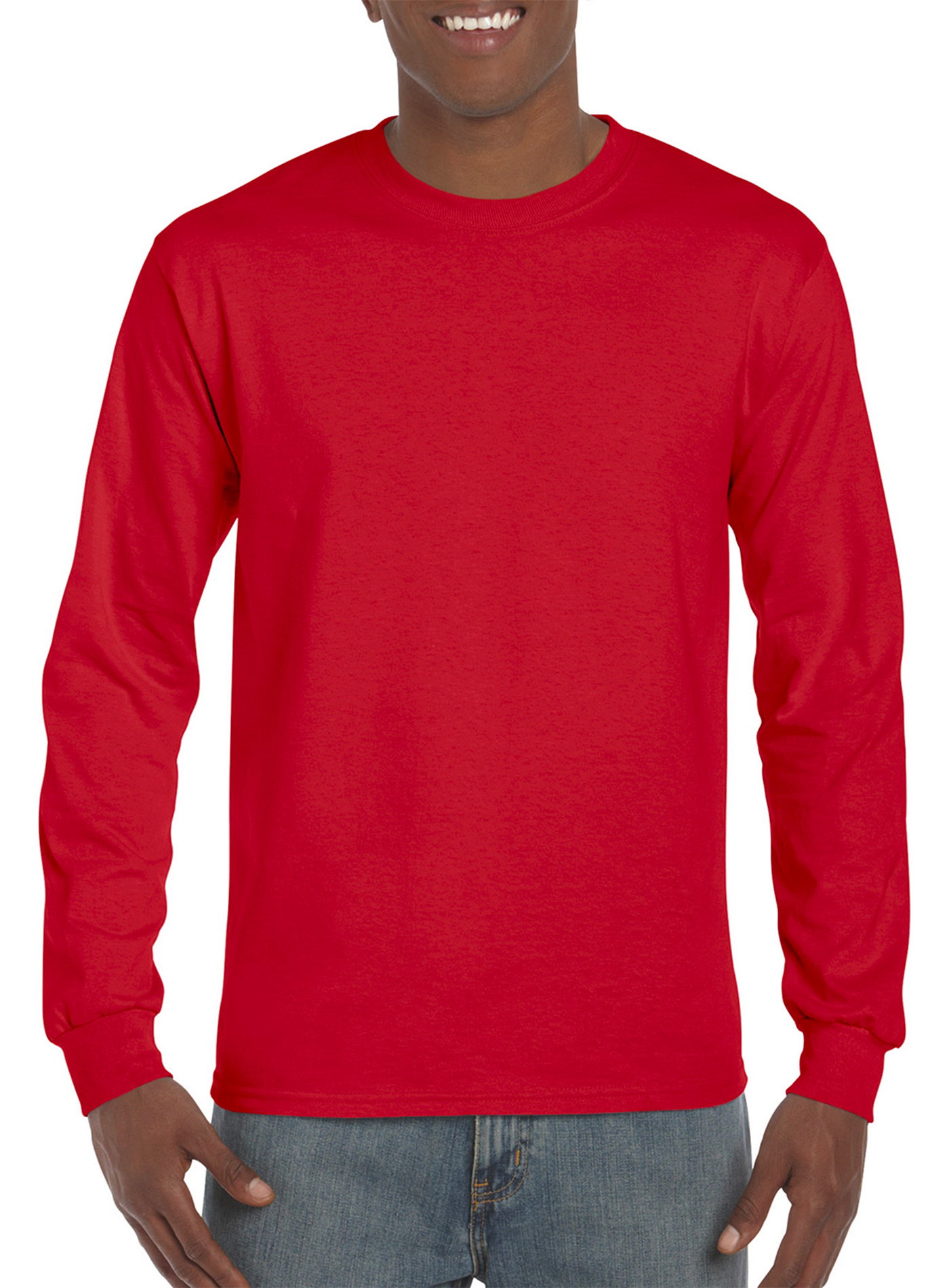 Pánské tričko s dlouhým rukávem Gildan Hammer - Červená XL