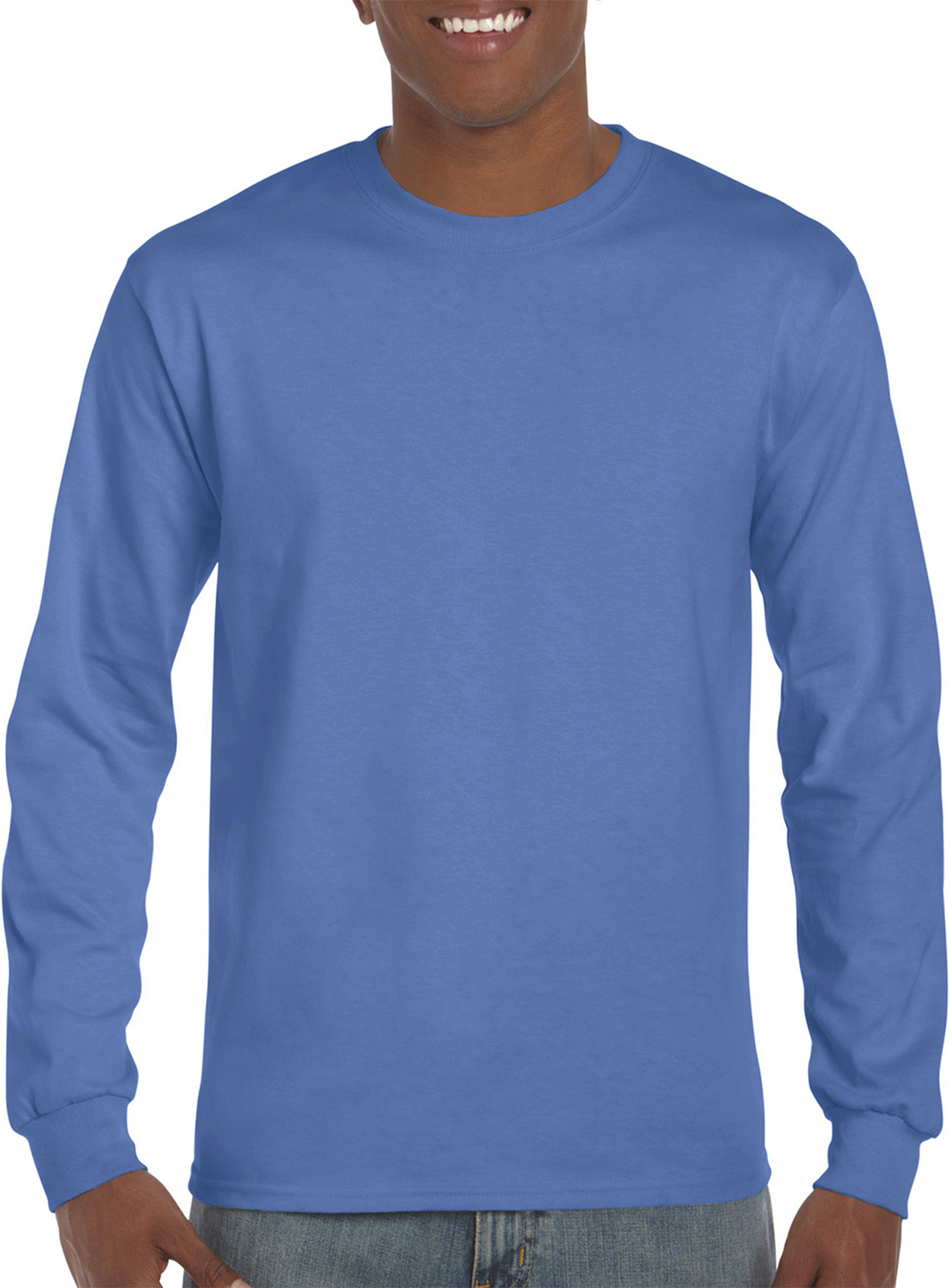 Pánské tričko s dlouhým rukávem Gildan Hammer - Safírově modrá XXL