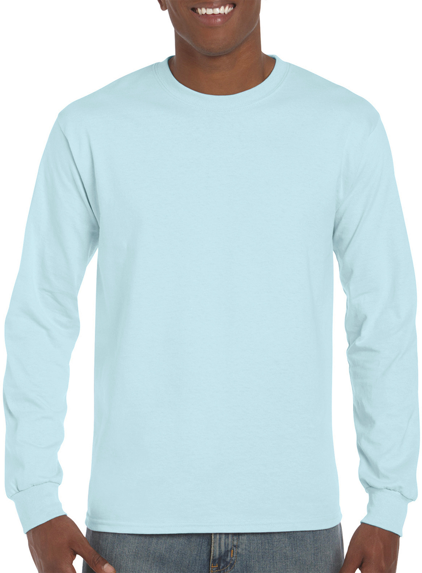 Pánské tričko s dlouhým rukávem Gildan Hammer - Blankytně modrá 5XL