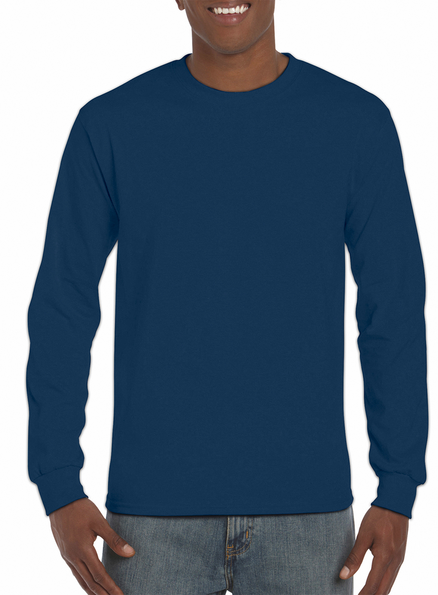 Pánské tričko s dlouhým rukávem Gildan Hammer - Temně modrá M