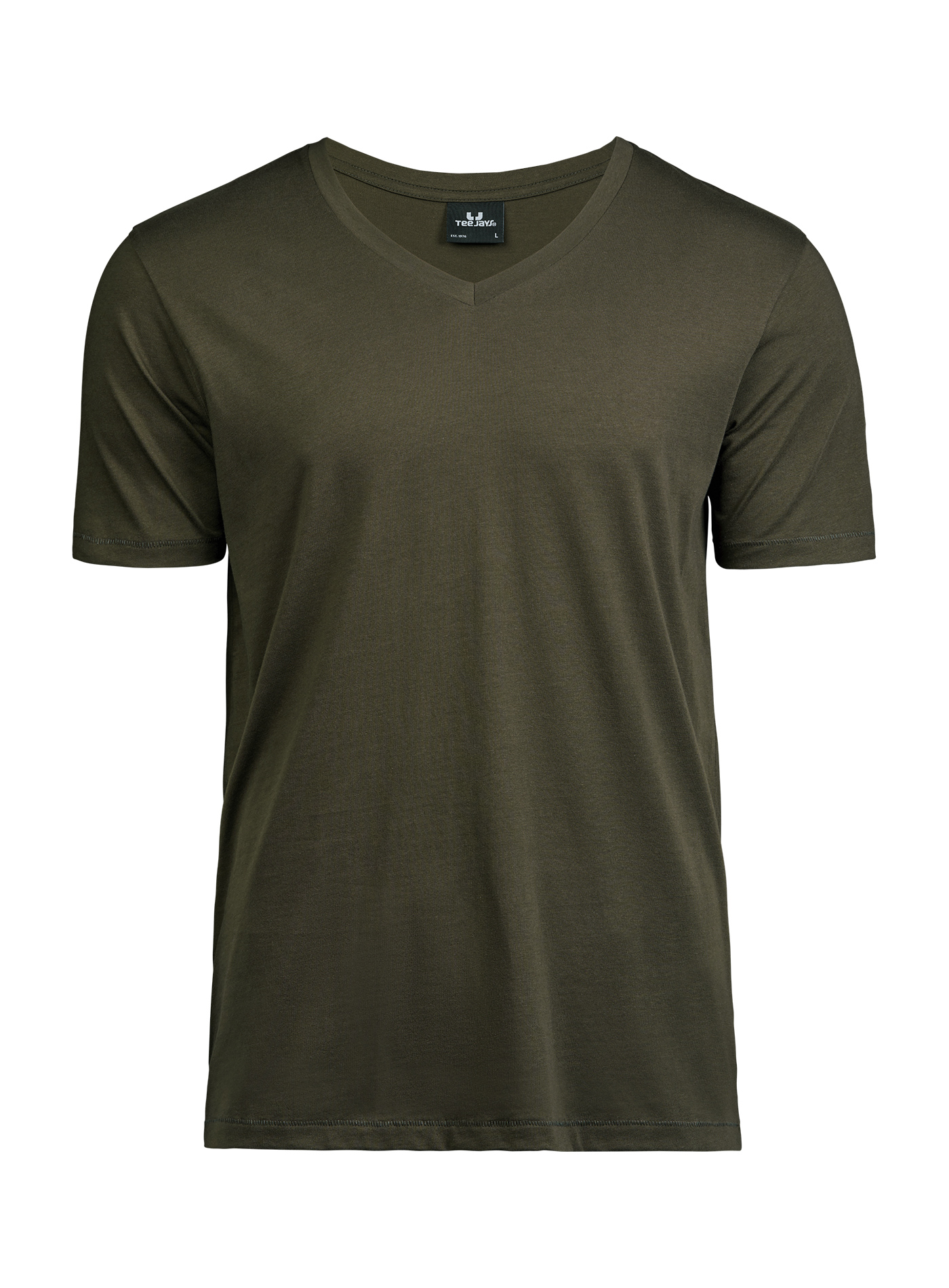 Pánské tričko s výstřihem do V Tee Jays - Olivově zelená 3XL