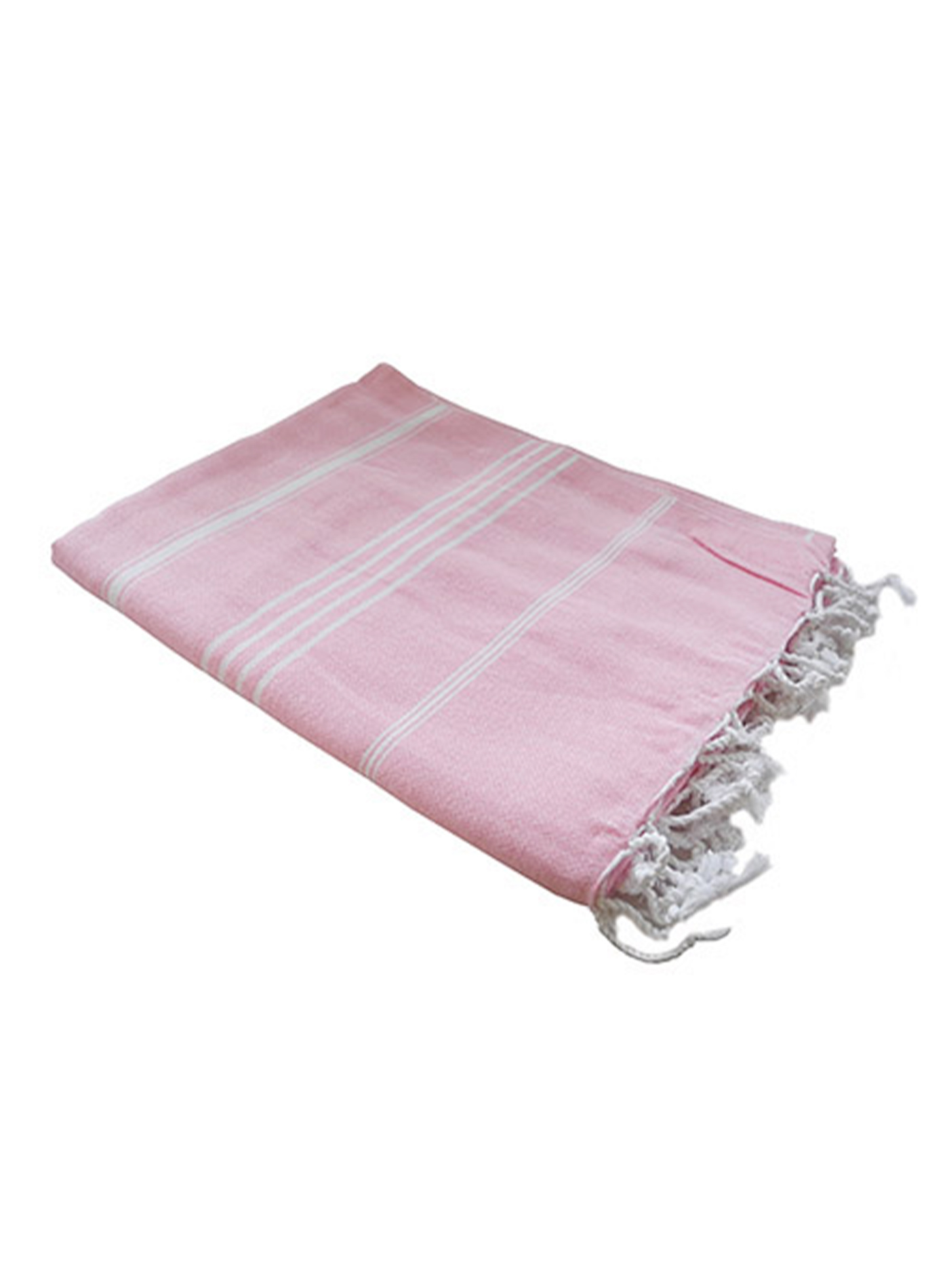 Plážová deka se střapci Printwear - Světle růžová univerzal