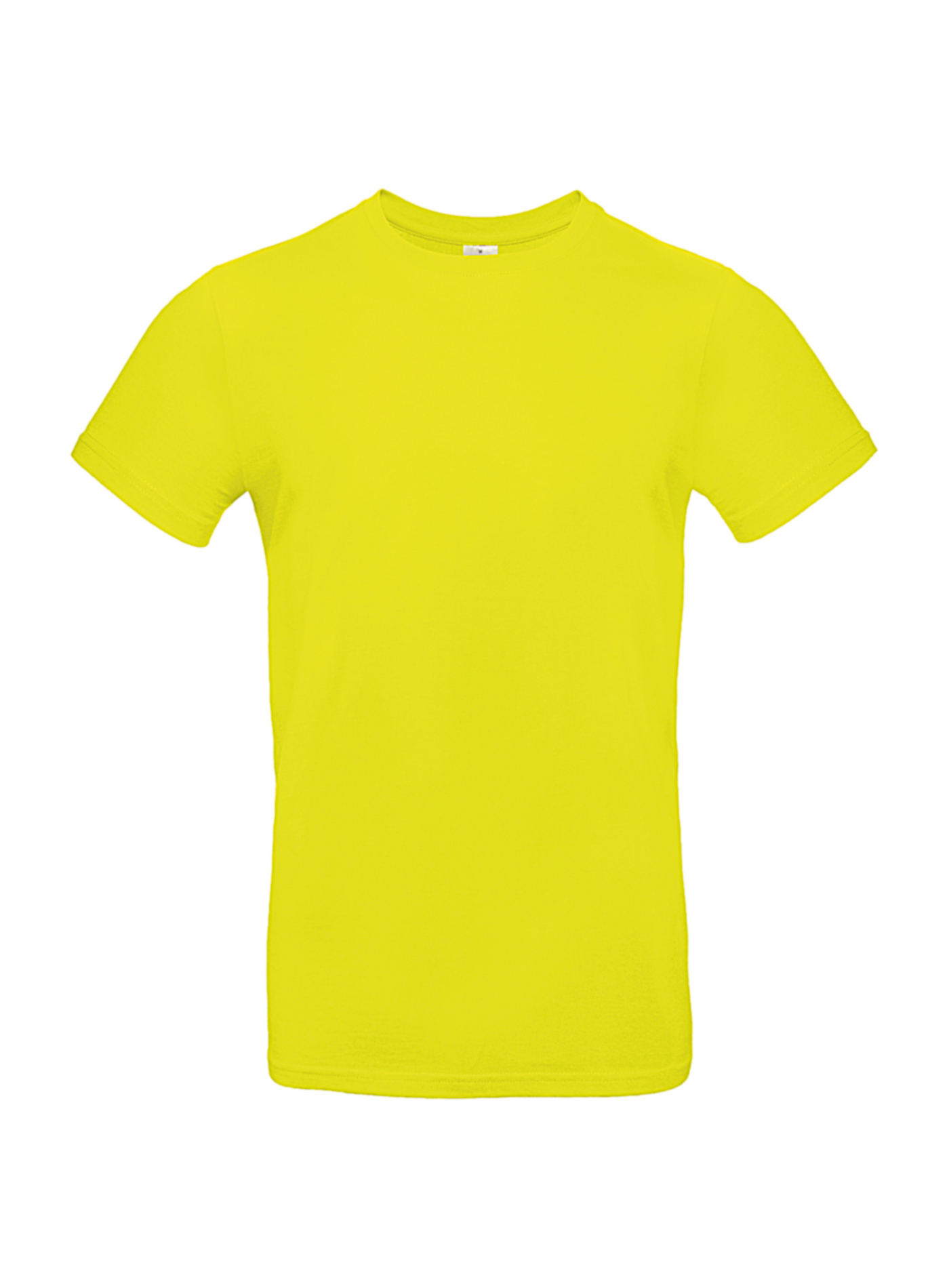 Silnější bavlněné pánské tričko B&C Collection - Zářivě žlutá L