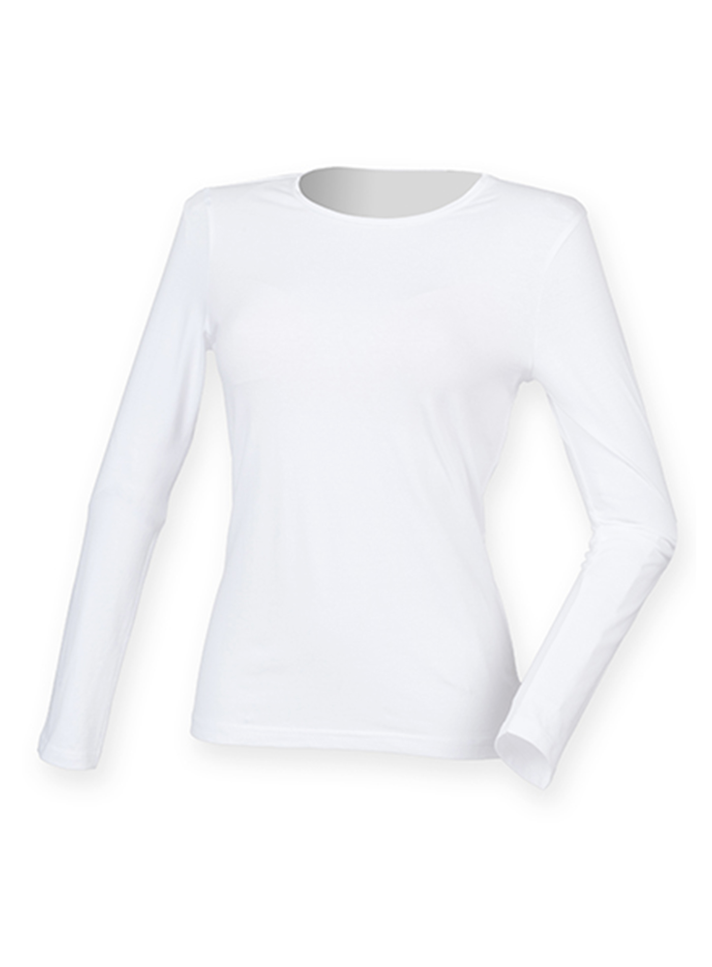 Dámské tričko s dlouhým rukávem Skinnifit Feels Good - Bílá XL