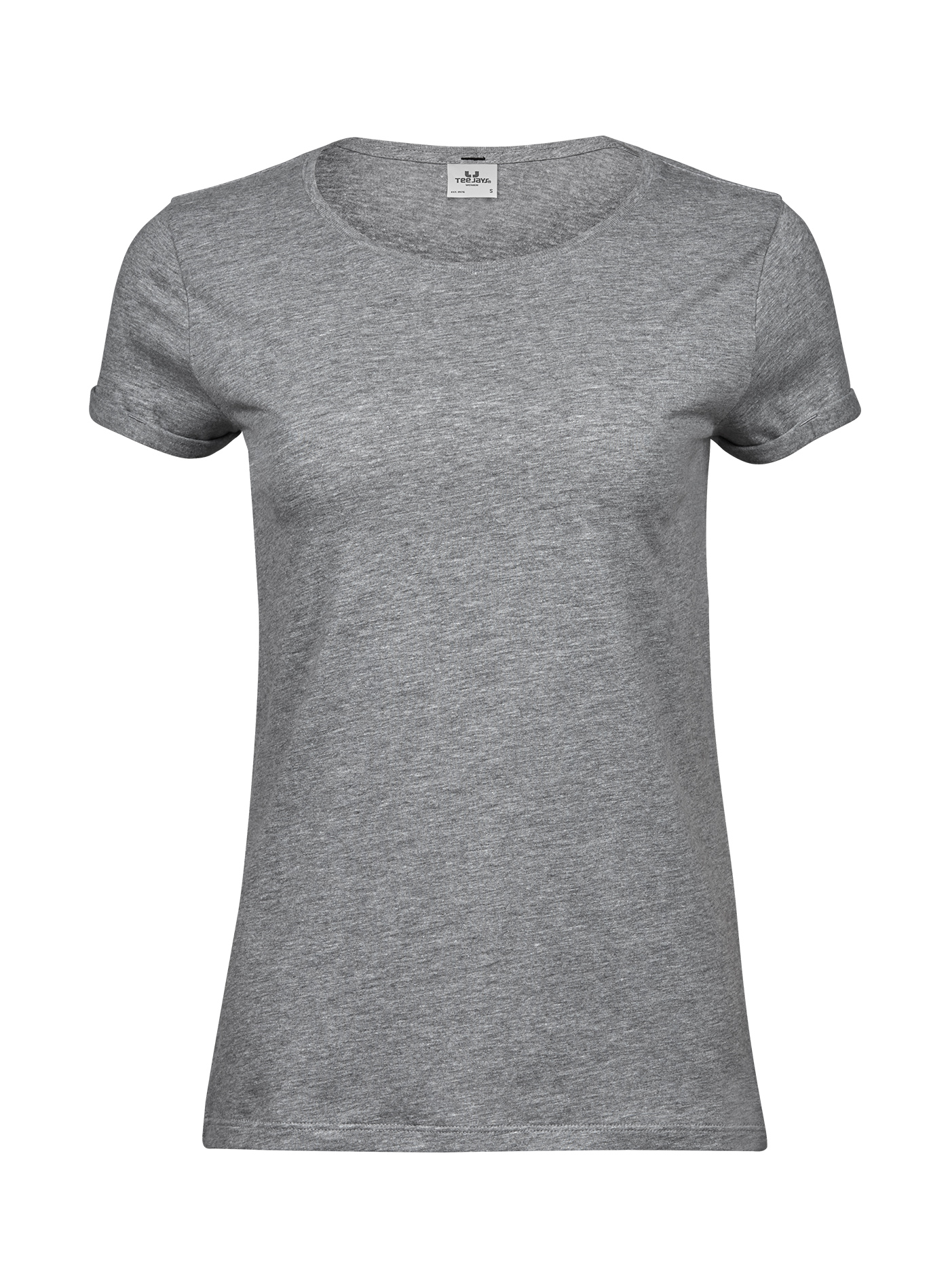 Dámské tričko Roll-up Tee Jays - Světle šedý melír XL