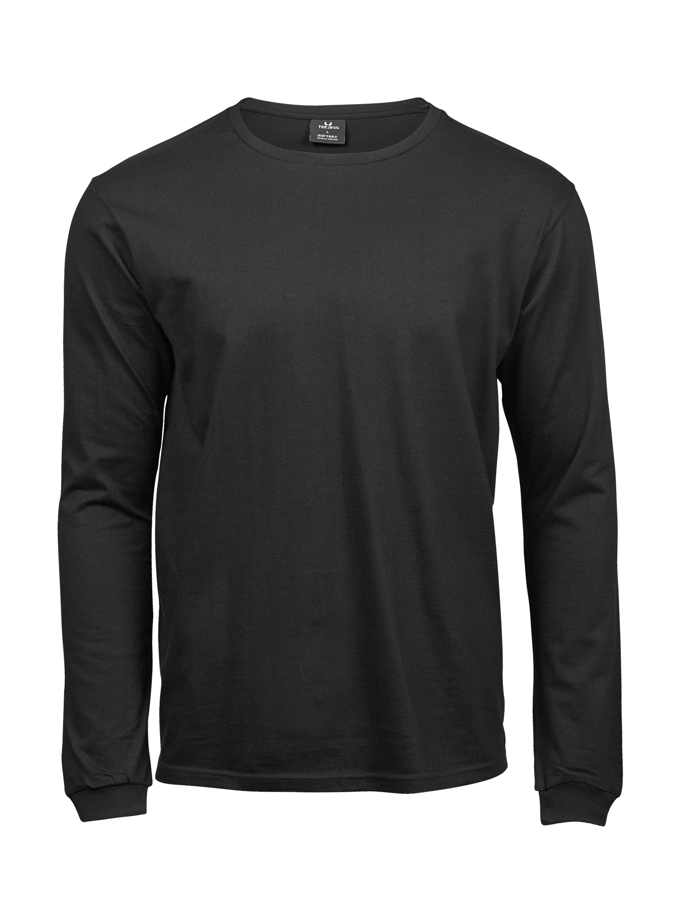 Pánské tričko s dlouhým rukávem Tee Jays Sof-Tee - černá 3XL