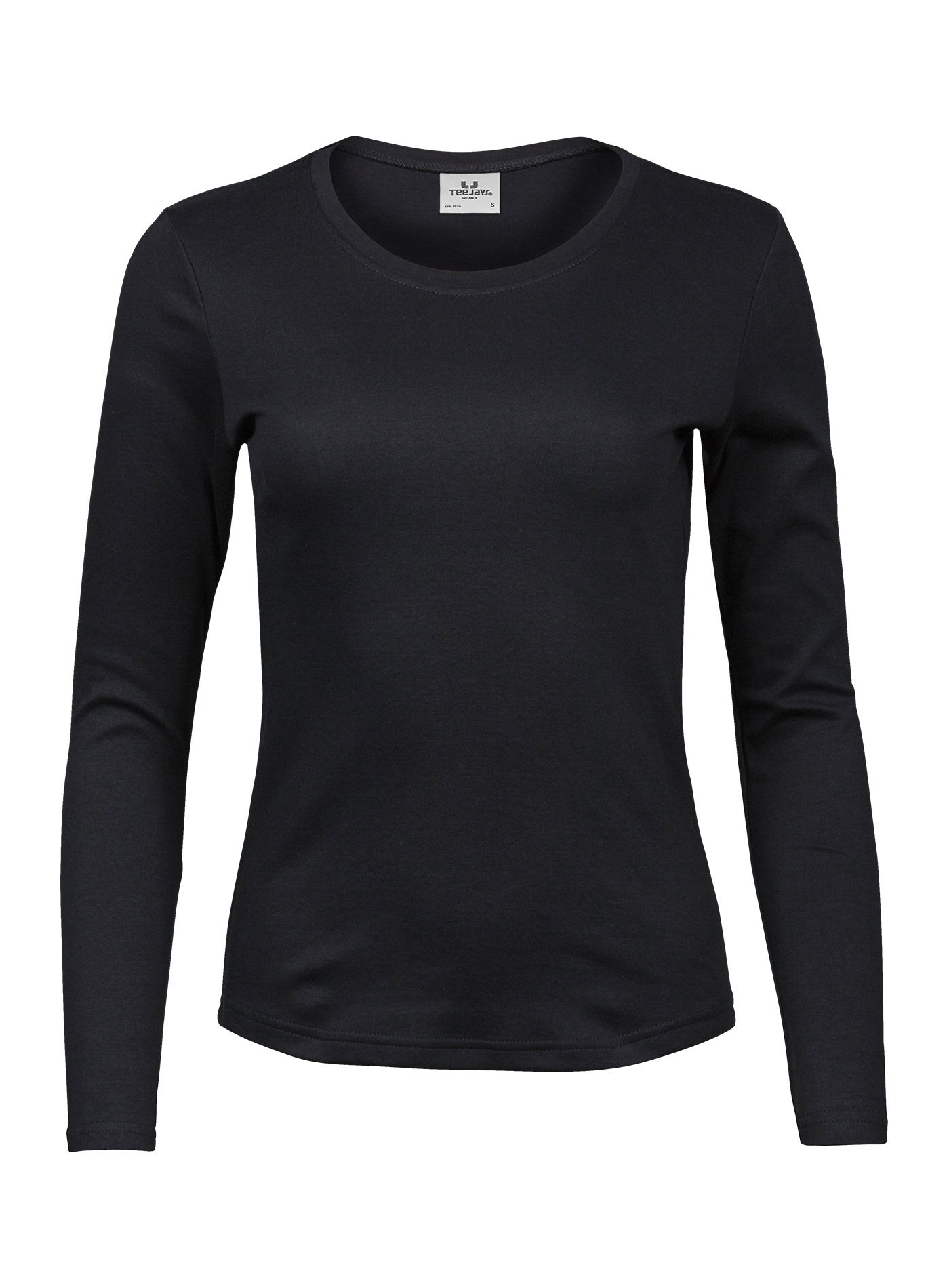 Dámské tričko s dlouhými rukávy Tee Jays Interlock - černá 3XL