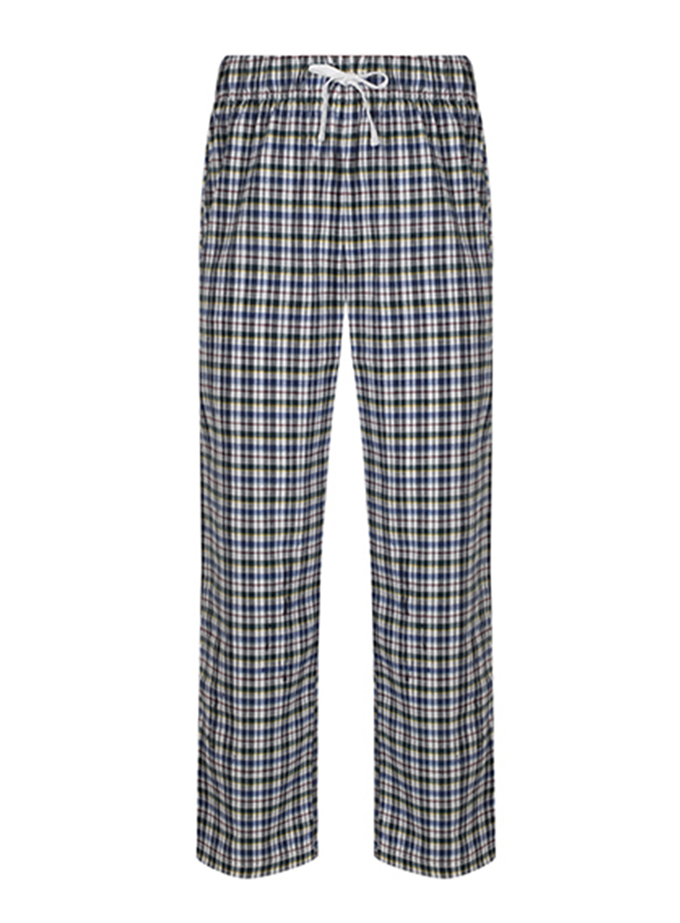 Pánské kalhoty na spaní Skinnifit Tartan - Modrá a béžová L