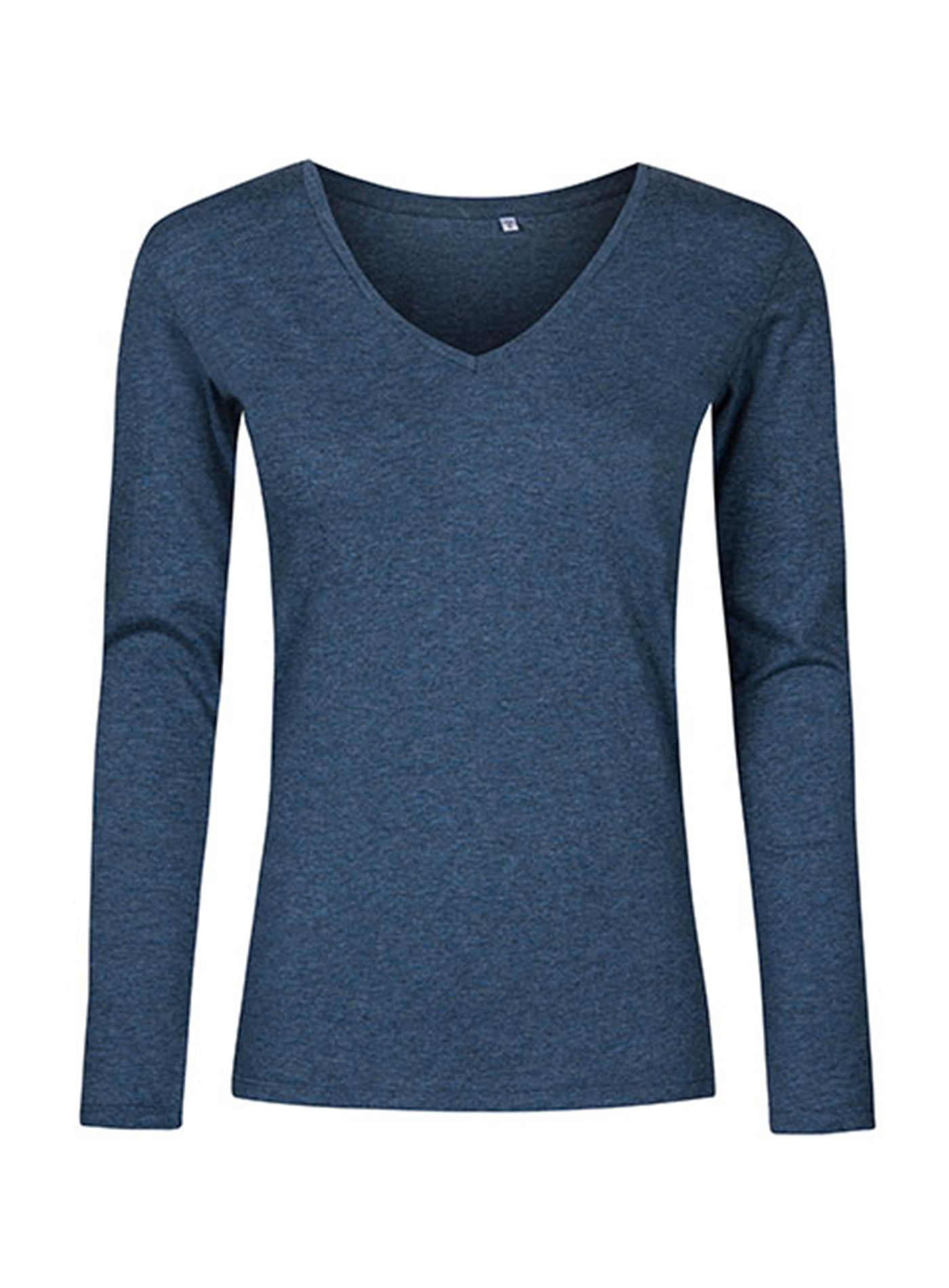 Dámské tričko s dlouhým rukávem a výstřihem do V Promodoro - Tmavě modrá XL