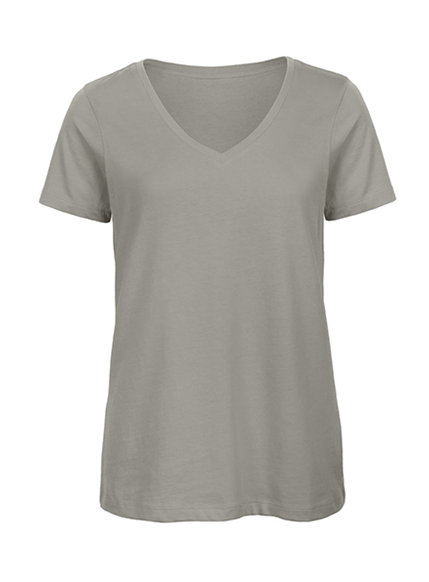 Dámské tričko s výstřihem do V B&C Collection Inspire - Světle šedý melír M