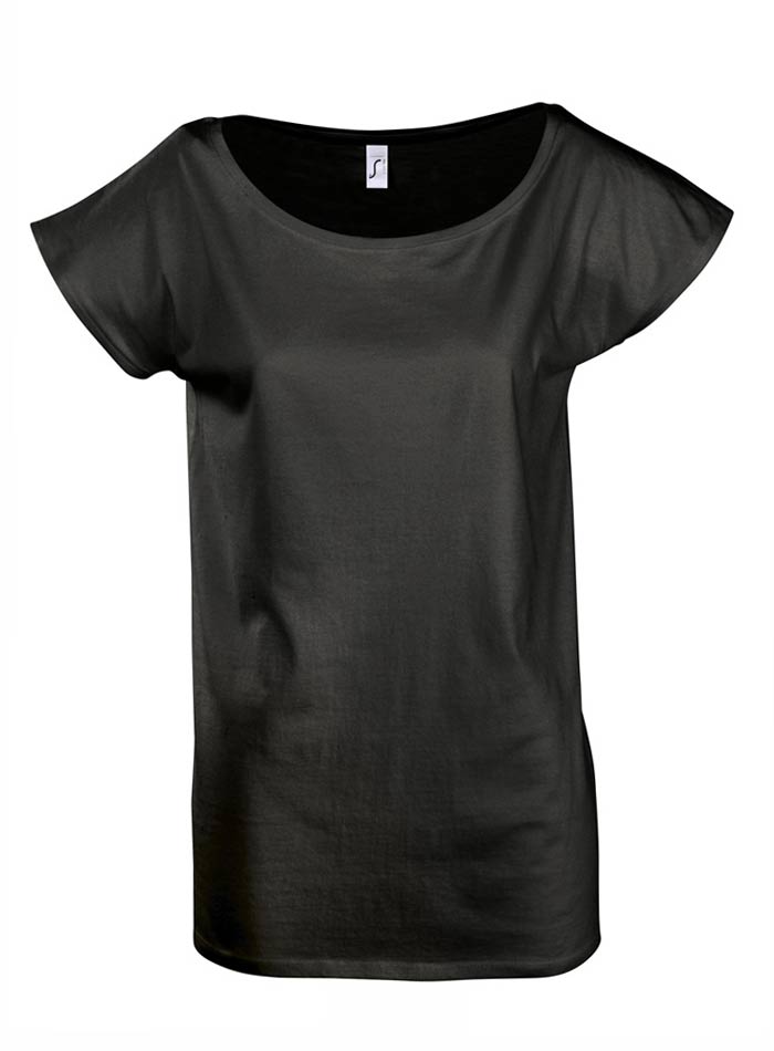 Prodloužené elegantní tričko - černá XXL