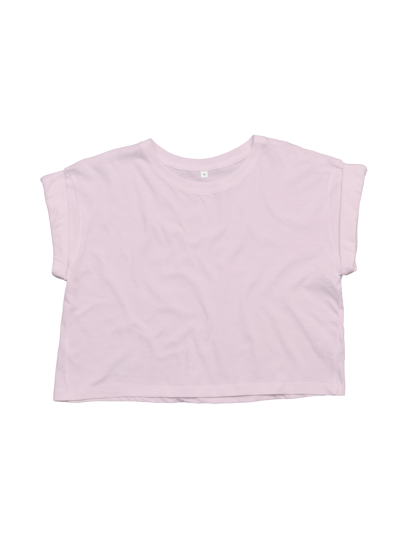 Crop tričko - Bledě růžová M