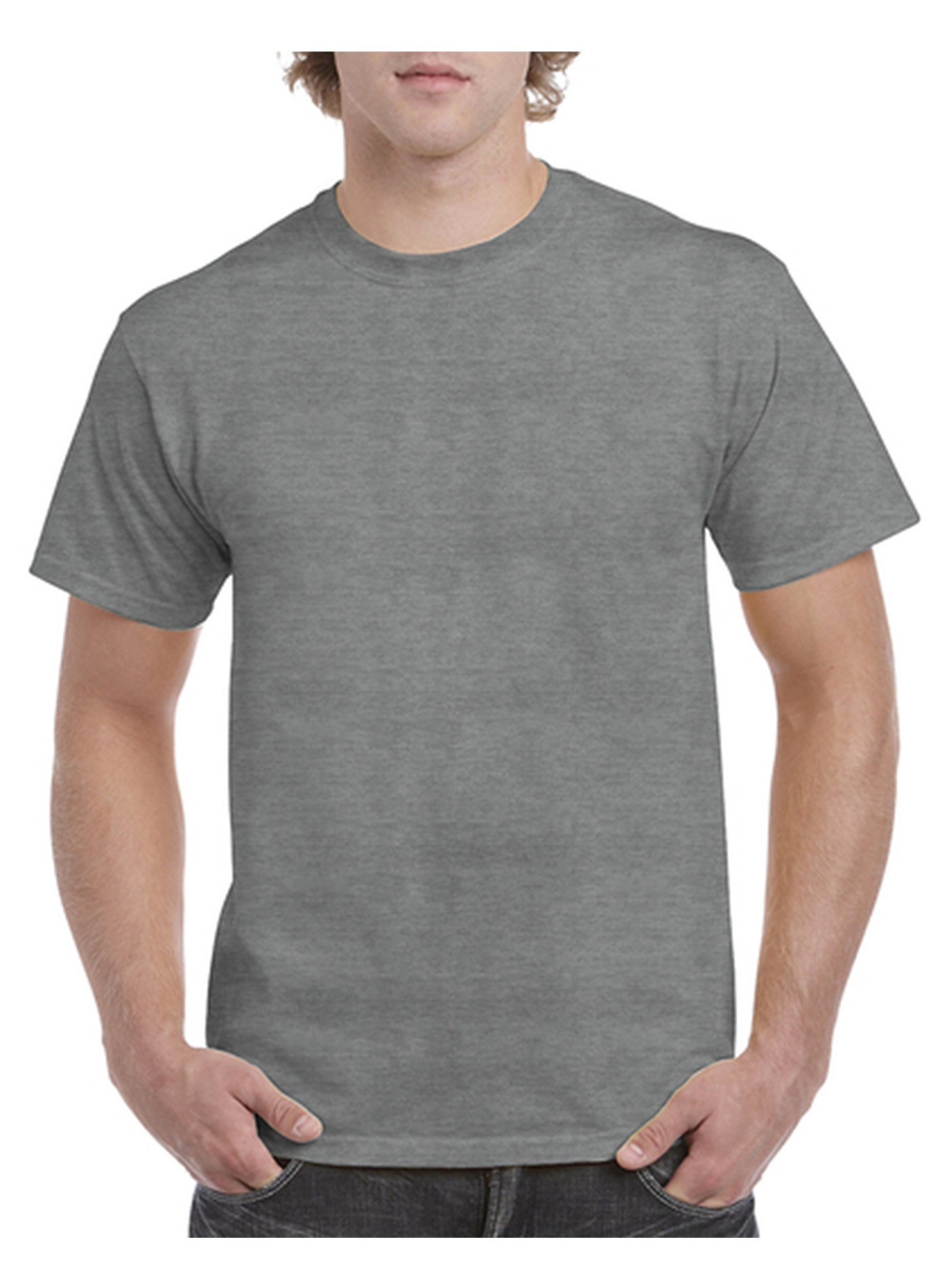 Pánské tričko Gildan Heavy Cotton - Šedý melír tmavý XL
