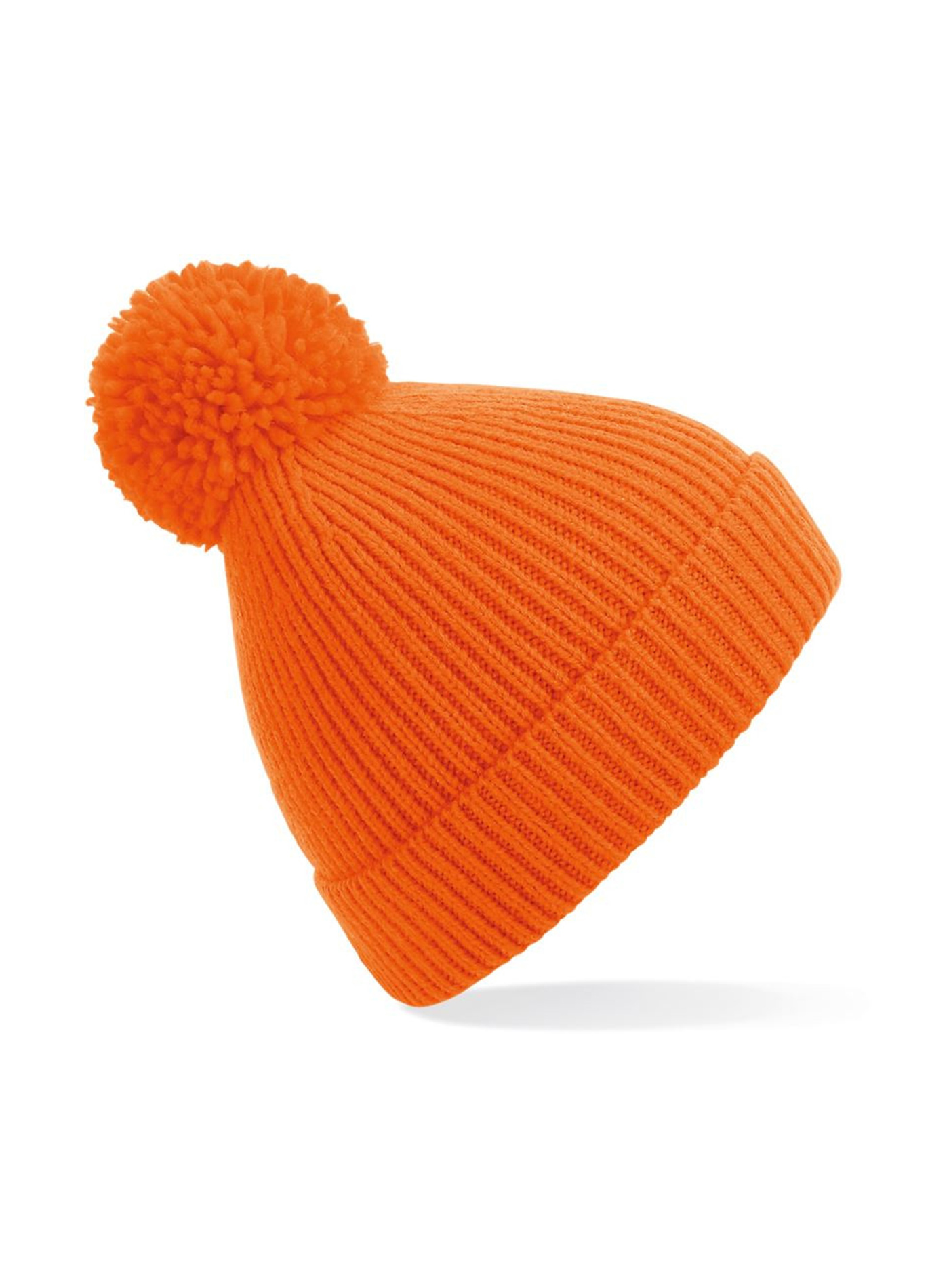 Čepice Beechfield knit pompon - Neonová oranžová univerzal